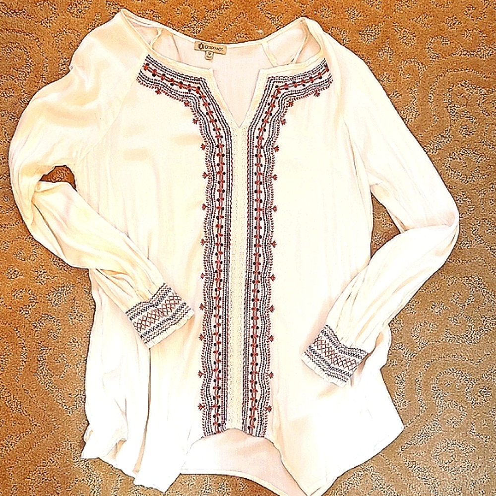 Cream Embellished Lightweight Tunic